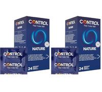 Control Preservativos Nature. Caja de 24 Condones para un Placer Natural, Lubricados, Sexo Seguro. Disfruta de unos Preservativos con Ajuste Perfecto para una Relación Segura. (Paquete de 2)