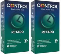 Control Preservativos Non Stop Retard - Caja de condones, efecto retardante, perfecta adaptabilidad, sexo seguro, 12 unidades (Paquete de 2)