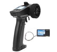 Control Remoto 2.4GHz, Pantalla LCD, Receptor y Transmisor Multifunción, Diseño Desmontable, 4 Canales, Negro - Señal Estable, Batería Baja, Ideal para Coches y Barcos RC