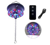 Control remoto 5 RPM-9 RPM ajustable espejo bola giratoria motor con 24 RGB LED Light for 4 6 8 12" Disco Balls (no incluidos) para fiestas Decoración DJs (USB Powered/Battery Powered)