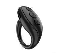 Control remoto de la punta del dedo, con diseño recargable para el ajuste de volumen de grabación de video de giro de página, transmisión de señal estable (negro)