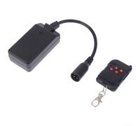 Control remoto inalámbrico XLR de 3 pines para máquina de niebla de humo de escenario, 400 W a 1500 W, luz LED de estado de plástico, metal negro (control de 2 botones)