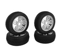 Control Remoto Neumáticos de Coche Goma Universal 1/8 RC Juego de Ruedas de Coche Agarre Estable Amortiguación Fuerte Textura Engrosamiento Durable para Carreras Todoterreno 4 (Blanca)