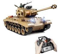 Control Remoto Pershing US M26 Tanque RC 1/18 2.4Ghz Teledirigido Sonido Humo - Modelo Batalla Dispara BBS