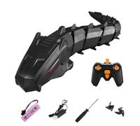 Control Remoto por App 2.4G Giant Python, Serpiente RC Realista con Cámara HD 1080P, Modos de Doble Velocidad y Doble Control, para Piscinas y Lagos Black