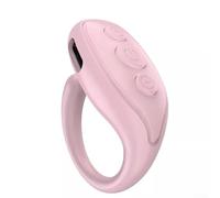 Control remoto recargable con la punta del dedo para la captura de fotos de reproducción de video de giro de página, señal estable de 10M para aplicaciones móviles (rosa)