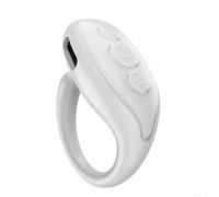 Control remoto recargable de la punta del dedo para la captura de fotos de reproducción de video de giro de página, señal estable de 10M para aplicaciones móviles (blanco)