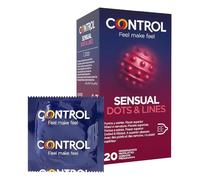CONTROL Sensual Dots & Lines - Preservativos Estimulantes con Puntos y Estrías, 20 Unidades