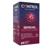 CONTROL Sensual Dots & Lines - Preservativos Estimulantes con Puntos y Estrías, 20 Unidades