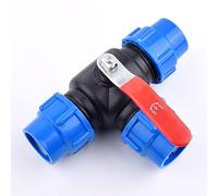Control Valve, 1pcs Water Pipe Copper Core Ball Valve 3-Way Quick Connector T-Type PVC PE Fast Connection, for Agricultural Irrigation Valves (Size : 25mm I.D) (Size : 32mm Inner Dia)