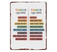 Control What You Can Let Go What You Can't Metal Sign Inspirational Wall Art for Office Gym Classroom 8 X 12 in