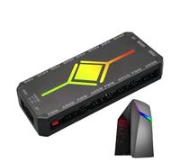 Controlador ARGB - ABS 4.72x0.39x2.17 pulgadas PWM FanHub | Divisor LED ARGB con control remoto inalámbrico con diseño magnético, 5V3 pines, soporte para la configuración de la sala de juegos en