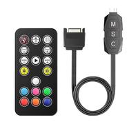 Controlador ARGB de 5 V y 3 pines con control remoto de 17 botones para ventiladores de carcasa de PC y tiras LED, instalación sin herramientas para configuración personalizada de construcción de