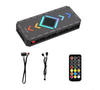 Controlador ARGB de 5 V y 3 pines, para control de temperatura PWM, controlador remoto inalámbrico RGB para ventilador para PC Sistema de refrigeración de iluminación de computadora (nuevo estilo