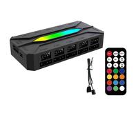 Controlador ARGB de doble canal de diez vías para refrigeración de ordenador, ventilador de chasis,