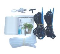 Controlador automático de temporizador de riego por goteo para plantas de interior - Batería recargable de 3.7 V, kit de riego de 8 puertos con manguera de 2 m, bajo voltaje y seco (4)