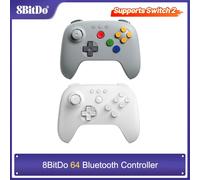 Controlador Bluetooth 8BitDo 64 con Joysticks de Efecto Hall para 3D Analógico, Nintendo Switch, Switch 2, Windows y Android, PC White