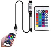 Controlador Bluetooth de 5 V, 4 pines, RGB LED, con mando a distancia de 24 botones, para 2835 5050 RGB LED tira de luz