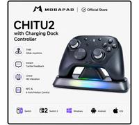Controlador Bluetooth MOBAPAD CHITU 2 Pro 2 HD con base de carga, joysticks TMR para Nintendo Switch 1/2, PC, Android, iOS, Gamepad White-Thumb Caps