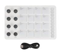 Controlador Bluetooth SMC Bluetooth Midi Portable Midi Midi Drum Pad Controlador con 16 almohadillas de retroiluminación de RGB 8 perillas asignables Nota Repita la clave de nivel
