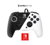 Controlador con cable blanco y negro Pdp Faceoff Deluxe para Nintendo Switch