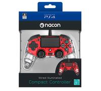 Controlador Con Cable Rojo Brillante PS4 PLAYSTATION 4 NACON