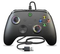 Controlador con cable X box One, control remoto de juego de cable de 9.8 pies/3M para la serie X-box y plataformas de PC y Steam con doble vibración, turbo, programable, luz LED RGB y conector de 3.5