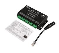 Controlador, DC5V-24V 6 canales RGB LED Controlador DMX Decodificador Módulo de tira de controlador Color negro
