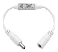 Controlador de atenuación de brillo para tiras LED, mini caja de un solo color con modo flash, diseño de 3 botones y conectores CC