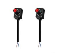 Controlador de atenuación LED de 0 a 10 V para sistemas de CC, paquete de 2 controles de atenuación de perilla negra con cable de 13.7 pulgadas, compatible con Dri regulable