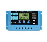 Controlador de Carga, Controlador de carga solar MPPT 10A 20A 30A 12V 24V panel for 100W 200W 300W 400W(PWM 20A)