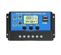 Controlador de carga Solar, 1 Uds., 12V, 24V, 10A, 20A, 30A, con pantalla ajustable, puerto USB Dual, configuración de temporizador, parámetro automático(10A)