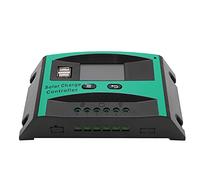 Controlador de carga solar 12 V/24 V automático PWM con puerto USB dual, pantalla LCD para farolas fotovoltaicas, compatible con baterías AGM y GEL (10A)