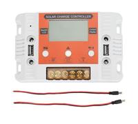 Controlador de Carga Solar 30A 12V 24V con Pantalla LCD Retroiluminada, Doble Salida USB, Función de Memoria - Gestión de Carga en 3 Etapas, Protección Integral para Panel Solar