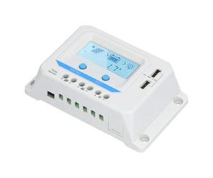 Controlador de carga solar con pantalla LCD, controlador PWM para paneles solares, protección de carga de 3 niveles para sistemas de 12 V/24 V, compatible con semáforos y farolas (40A)