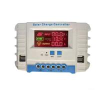 Controlador de carga solar con pantalla LCD de 12 V 24 V para sistema de batería de 50 V, salida ajustable de 10 a 40 A con protección de sobrecarga, blanco (A)