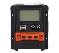 Controlador de carga solar con pantalla LCD, regulador de carga PWM, salida dual USB 5 V 2,5 A, voltaje automático de 12 V y 24 V para la gestión de baterías de paneles solares (10A)