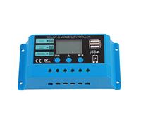 Controlador de carga solar de 10 A, controlador de carga para paneles solares con control de luz y horario, regulador PWM de 12 V y 24 V para sistemas fotovoltaicos de farolas,