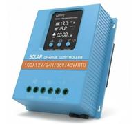 Controlador de carga solar de 100 A con pantalla LCD para aplicaciones de regulador solar, pantalla LCD de 12 V, 24 V, 36 V, 48 V, USB dual para baterías de plomo-ácido/litio