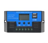 Controlador de carga solar de 12 V 24 V 10 A 20 A 30 A con pantalla LCD, función de sincronización de control de luz, protección de sobrecarga y sobredescarga para sistemas de batería (20 A)