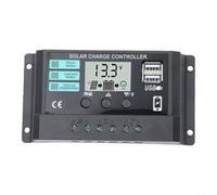 Controlador de carga solar de 12 V 24 V con pantalla LCD que proporciona visibilidad inmediata de la tasa de descarga de corriente de carga y SOC de la batería (30 A)