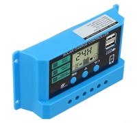 Controlador de carga solar de 12 V 24 V, regulador de pantalla LCD 30 A 20 A 10 A, administrador de panel de identificación automática de voltaje para fosfato de hierro ácido (20 A)