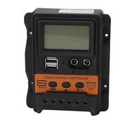 Controlador de carga solar dual USB 12 V y 24 V PWM, regulador de carga para paneles fotovoltaicos con pantalla LCD, adaptación automática de voltaje para sistemas solares aislados (20A)
