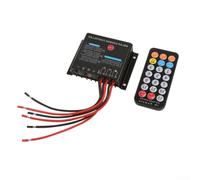 Controlador de carga solar, IP68 impermeable 12V/24V Detección automática con control remoto IR para ácido LiFePO4, para regulador de batería PWM 10A 20A (10A)