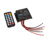 Controlador de carga solar, IP68 impermeable 12V/24V Detección automática con control remoto IR para ácido LiFePO4, para regulador de batería PWM 10A 20A (20A)