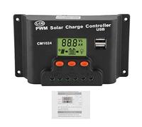 Controlador de carga solar LCD de 12 V/24 V, regulador de panel solar PWM con salida USB dual, cargador de batería inteligente para la industria doméstica, carcasa de plástico de (Un(10A))