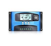 Controlador de carga solar MPPT 30A 60A 100A Doble LCD USB Mostrar auto 1 2V 24V Regulador cargador panel celda con Pesaje industrial(60A)