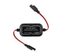 Controlador de carga solar MPPT de 10 A 12 V con pantalla LCD y conector SAE, carga inteligente de 3 etapas para litio para gel AGM Deep C