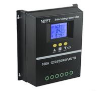 Controlador de carga solar MPPT de 100 A para aplicaciones con pantalla LCD, 7 modos y puertos de cableado grandes para una fácil instalación (80 A)