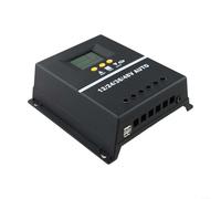 Controlador de carga solar MPPT de 150 A con pantalla LCD e identificación automática de voltajes de batería de 12 V, 24 V, 36 V, 48 V, con múltiples modos de funcionamiento (carcasa)